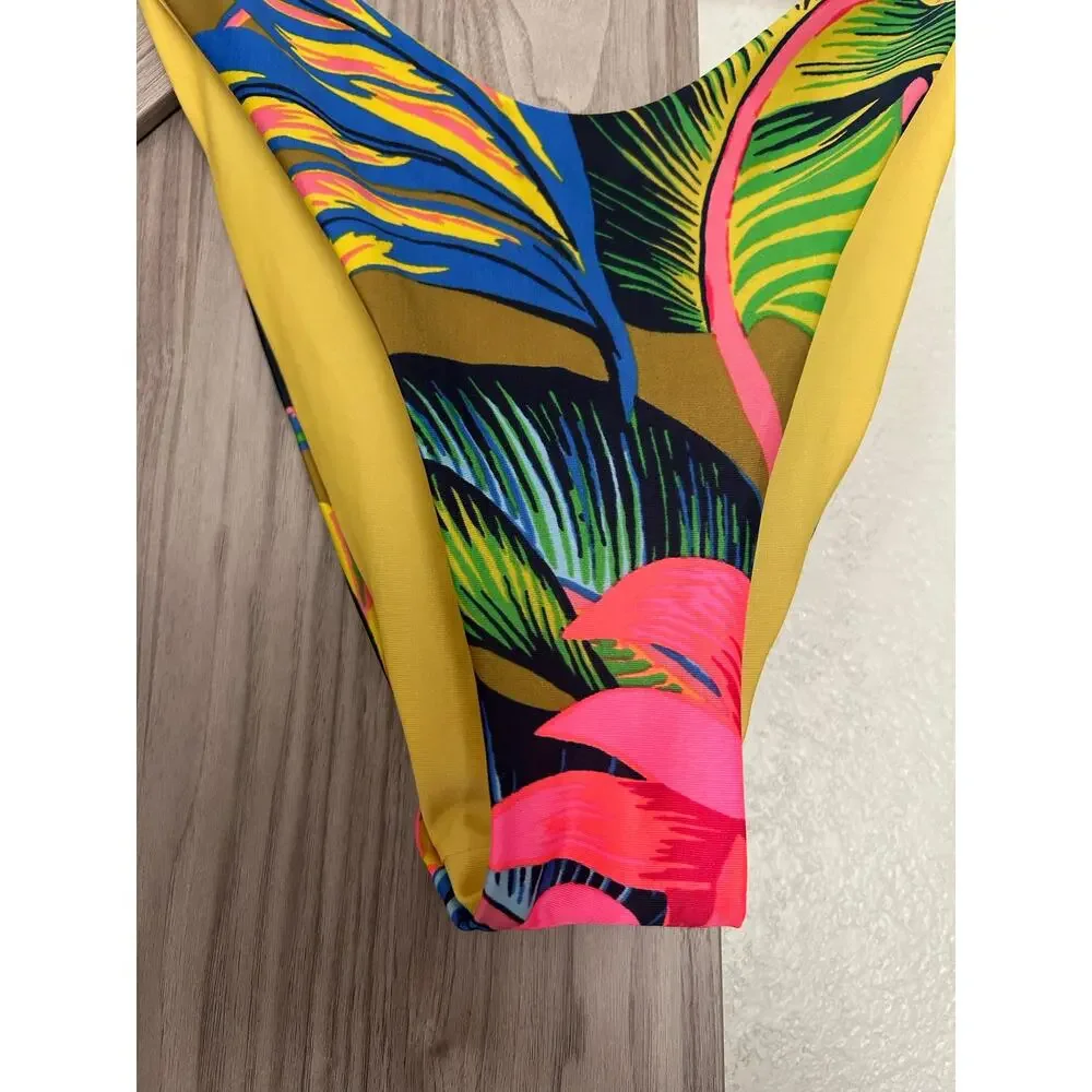 NWT Aerie bikini bottom tropical leaf print Large